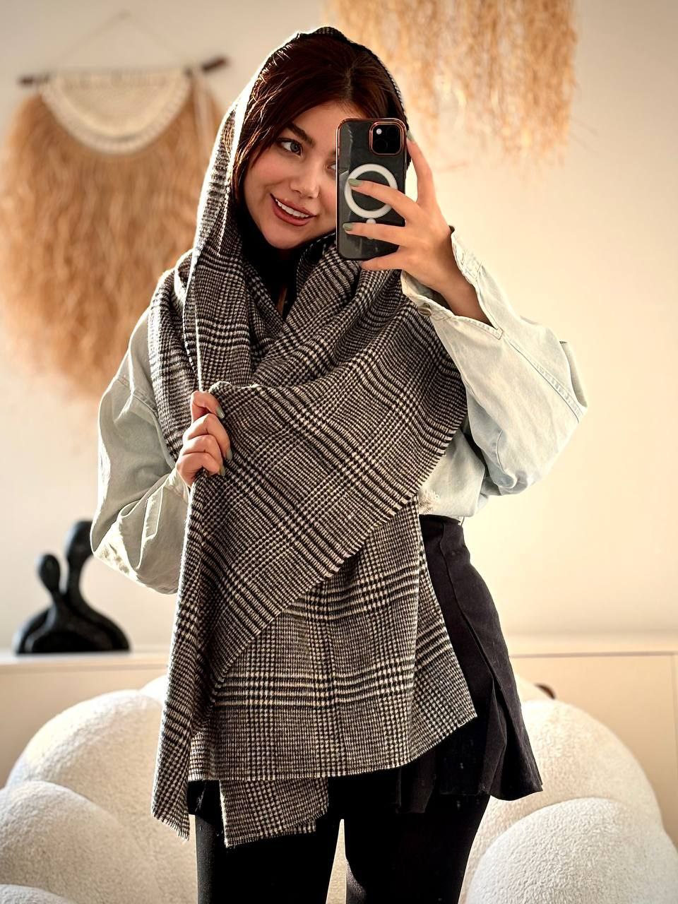 شال پیچازی تک رنگ