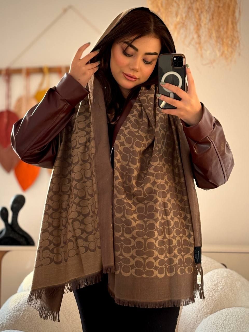 شال کشمیره دورو ۱۲ رنگ